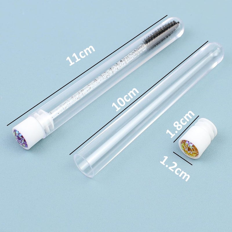 SenRocc 20 Sets Mascara Wand Tube Set Eyelash Spoolies Diamond Mascara BrushesBrush Makeup Tool Applicator Eyelash Brush Tubes Makeup Brush (Diamond-2-MlX) - Image 3